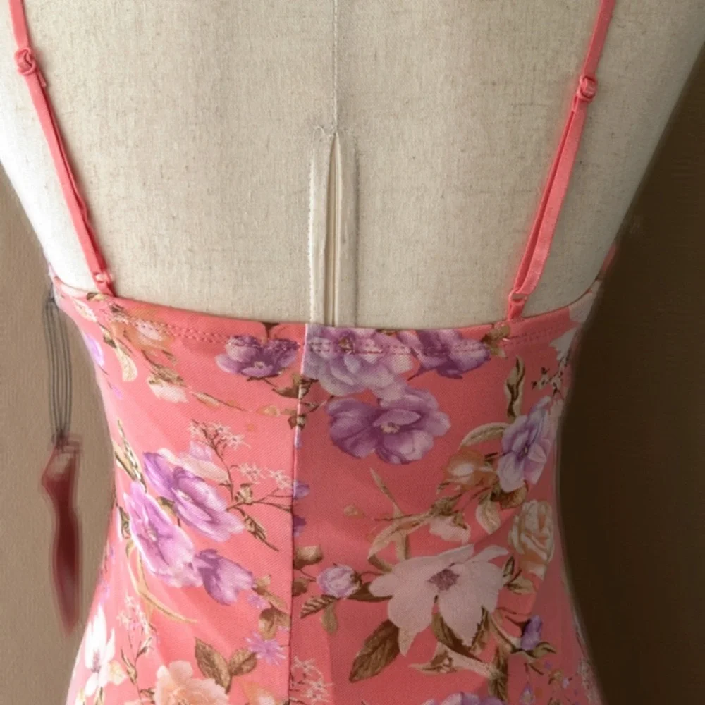 Pink floral print maxi dress - Picture 9 of 12